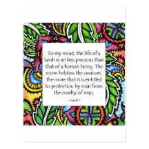 Gandhi Animal Quote Post Card