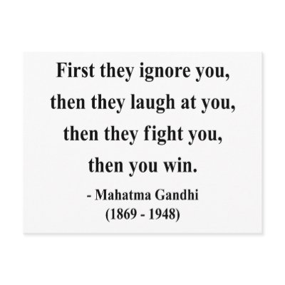 Gandhi Quote 5a Postcard by brainburst