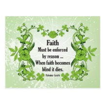 Gandhi Quote Faith... Must be enforced by reason Postcards