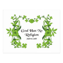 Gandhi Quote - God Has No Religion Post Card