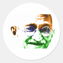 Gandhi sur le drapeau indien subtil autocollants