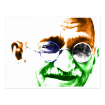 Gandhi sur le drapeau indien subtil carte postale