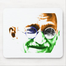 Gandhi sur le drapeau indien subtil tapis de souris