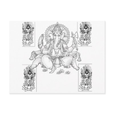 Ganesh and shiva postcard by ONEILLSTUDIOS