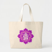 Ganesh purple design tote bag