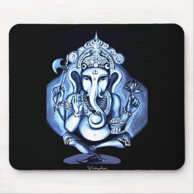 Ganesha Mouse Pad by whittyart