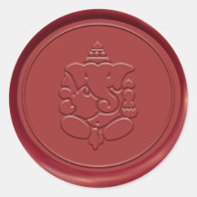 Ganesha Wax Seal Sticker