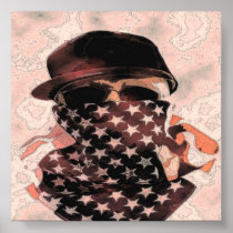 Gangsta Hip Hop Skull Poster