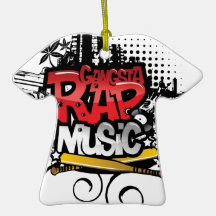 Gangsta Rap Music Christmas Tree Ornament