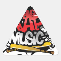 Gangsta Rap Music Triangle Stickers