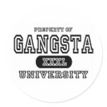 Gangsta University Round Stickers