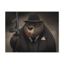 Gangster Bear Postcard