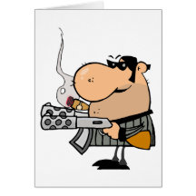 Gangster Holding Guns Card