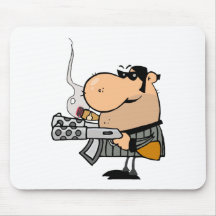 Gangster Holding Guns Mouse Pads