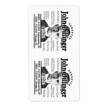 Gangster John Dillinger Labels