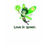 Ganja fairy-love is green tee t-shirts