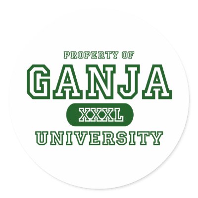 Ganja University Sticker by universityshirts