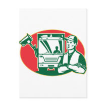 Garbage Collector and Side Loader Rubbish Truck Post Card