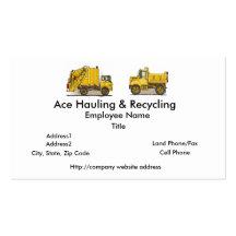Garbage Truck Construction Business Cards