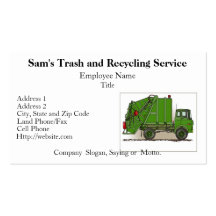 Garbage Truck Green Business Cards