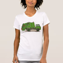 Garbage Truck Green Girls T-Shirt