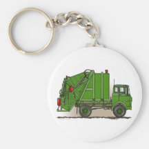 Garbage Truck Green Key Chain