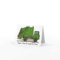 Garbage Truck Green Note Card