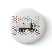 Garbage Truck Love Pinback Buttons
