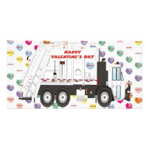 Garbage Truck Valentines Photo Card