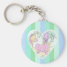 Garçon de bénédictions de coeur de bébé de jungle porte-clef