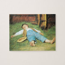 Garçon de Schlafender Knabe im Heu dormant en foin Puzzles Avec Photo