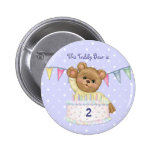 Garçon d'ours d'anniversaire - troisième - date de pin's avec agrafe