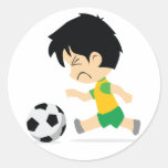 Garçon du football adhésifs ronds