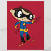 Garçon mignon de super héros prospectus personnalisés