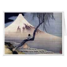 Garçon sur le mont Fuji, Hokusai Carte De Vœux
