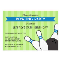 Garçons verts et fête d'anniversaire moderne bleue invitations