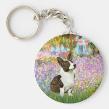 Garden - Brindle Welsh Corgi 5 Key Chain