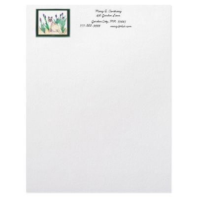 Garden Cat Letterhead by rosiesworkshop