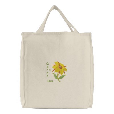 Garden Diva - Yellow Flower Bags by Embroidery4U