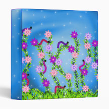 Garden Doodle Vinyl Binder