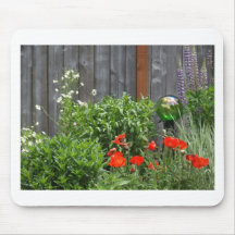 Garden Flowers at Fence Mousepads