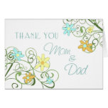 Garden Flowers Parents Wedding Day Thank You Card