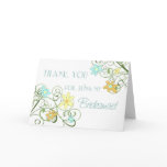 Garden Flowers Thank You Bridesmaid Card