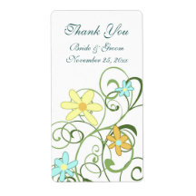 Garden Flowers Wedding Labels