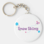 Garden Flutter Snow Skiing Key Chains
