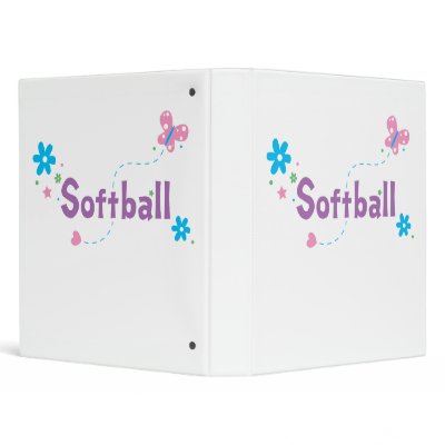 Garden Flutter Softball Vinyl Binders by truetomboy