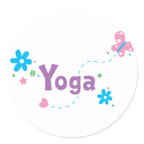 Garden Flutter Yoga Round Stickers