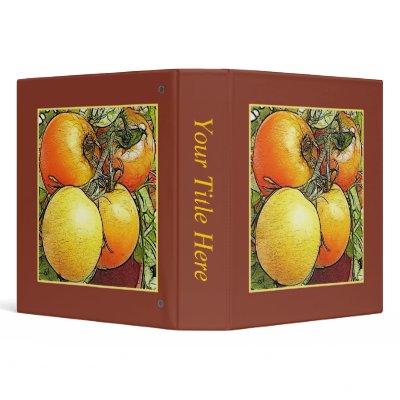 Garden Fresh Heirloom Tomatoes 3 Ring Binder by Pretty_World