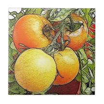 Garden Fresh Heirloom Tomatoes Ceramic Tile