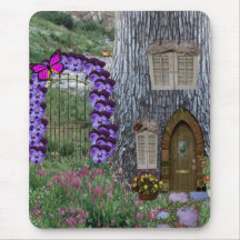 Garden Gate Fairy Cottage Mousepad